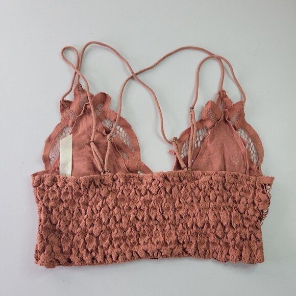 Free People Adella Lace Crochet Cross Back Smocked Bralette Strappy XS Women - Picture 6 of 14